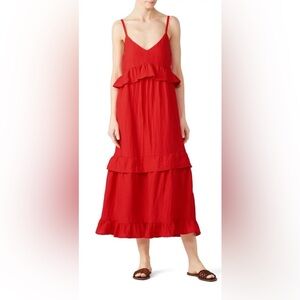 Sabina Musayev Red Athena Dress, MIDI length